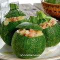 Zucchine tonde ripiene di orzo