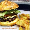 Veg burger agli spinaci e chips