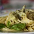 Spaghetti agli asparagi e formaggio caprino
