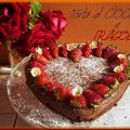 Torta al cioccolato e fragole