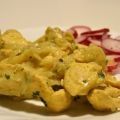 Pollo in senape e cipolla, monte di Pasqua