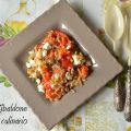 Insalata di farro con peperoni arrosto e olive