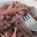 Pasta al chianti con radicchio rosso e salsiccia