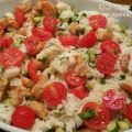 Riso pilaf aromatizzato con zucchine, gamberoni[...]