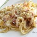 Spaghetti integrali con cipolla e pancetta