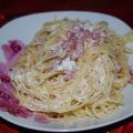Spaghetti alla ricotta e pancetta affumicata