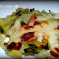 Gratin ai porri e pancetta