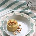 Orzo con crema di sedano e mandorle