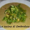 Crema di ceci con broccoli e gamberetti