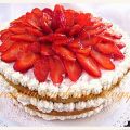 Torta Chiffon cake fragole e panna