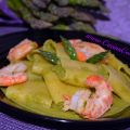 Paccheri con Crema di Asparagi e Gamberoni