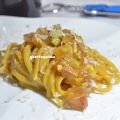 Linguine al gorgonzola e guanciale