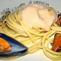 Spaghetti cozze e crema di cannellini