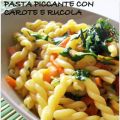 Pasta piccante con carote, rucola e brandy