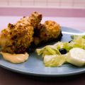 Pollo impanato con riso soffiato