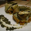 Tortini di pasta, pesto e melanzane - gusto,[...]