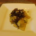 Ravioli al baccala' con carciofi croccanti