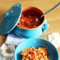 Cresc'tajat al ragù di salsiccia e fagioli