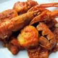 Zuppetta di merluzzo e scampi al curry