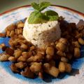 Tortini ai porri con melanzane dorate
