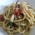 Spaghetti alla chitarra con pomodorini e seppie