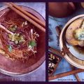 Menu fusion orientale. Thai mee krob e pere ya[...]