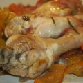 fusi di pollo al forno con peperoni