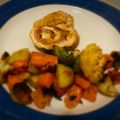 Rollè di pollo con pere e  verdure al forno