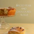 Spiced pear and chocolate rolls