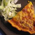 Quiche chevre, comté, jambon et lardons