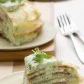 Tortino di crepes con crescenza e rucola