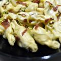 Caramelle mascarpone, noci, speck e zucchine