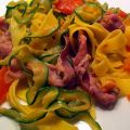 Fettuccine con speck e zucchine