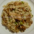 Risotto con funghi finferli e pisellini