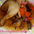 Pollo con funghi carote e cipolle