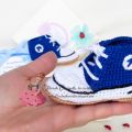 Scarpette stile Converse uncinetto, blu in[...]