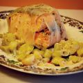 Salmone ai porri farcito con nocciole