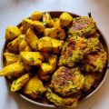 Pollo alla curcuma con polpette di zucchine