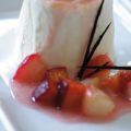 Parfait alla ricotta con pesche caramellate