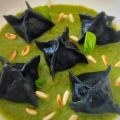 Pasta ripiena al pesto su vellutata di fagiolini