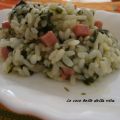 Risotto con bieta,erbette e prosciutto