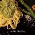 Tagliolini all'uovo con crema di asparagi e noci