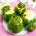 Zucchine tonde ripiene di ricotta e pancetta