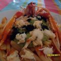 Caserecce con crema di zucchine e scampi