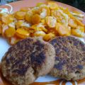 Hamburgher di borlotti con carote stufate