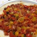 Dadolata ai tre pomodori su cialda di riso