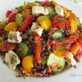 Riso rosso con pollo e verdure estive