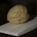 Pasta con crema di noci e speck