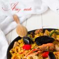 Arroz mixto con carne e frutti di mare