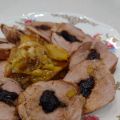 Filetto di maiale con prugne, porri e mele